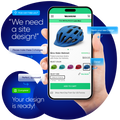 Holding Website Design on iPhone with instructions on how t make the design